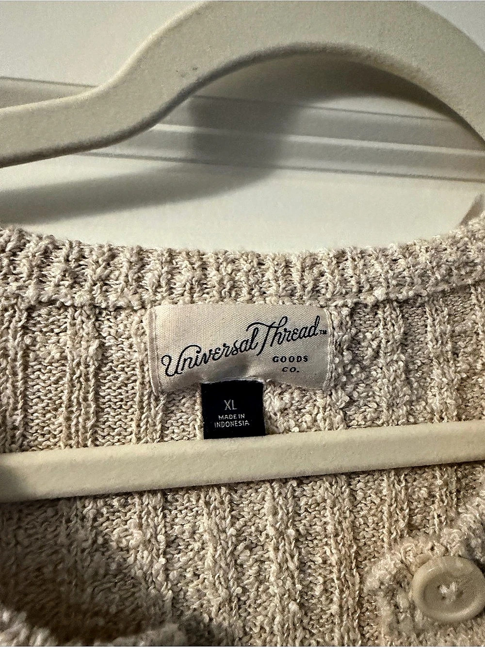 Universal Thread Knit Ribbed Cardigan Beige XL - Picture 2 of 2